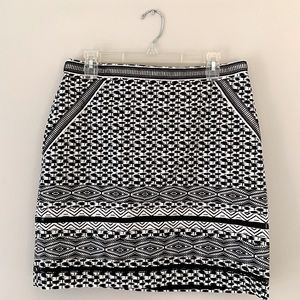 Black and white mini skirt